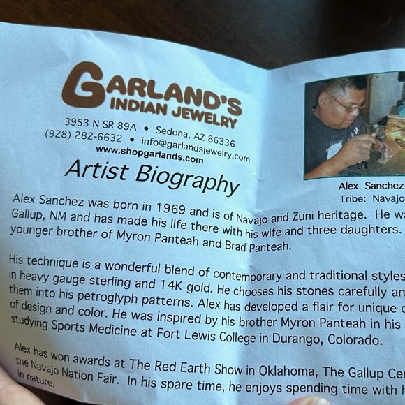 Native American Navajo Kingman Turquoise and Sterling Silver Large Ring size 7 - Picture 6 of 8